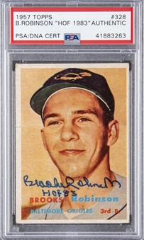 1957 Topps #328 Brooks Robinson Signed Rookie Card – PSA/DNA Authentic